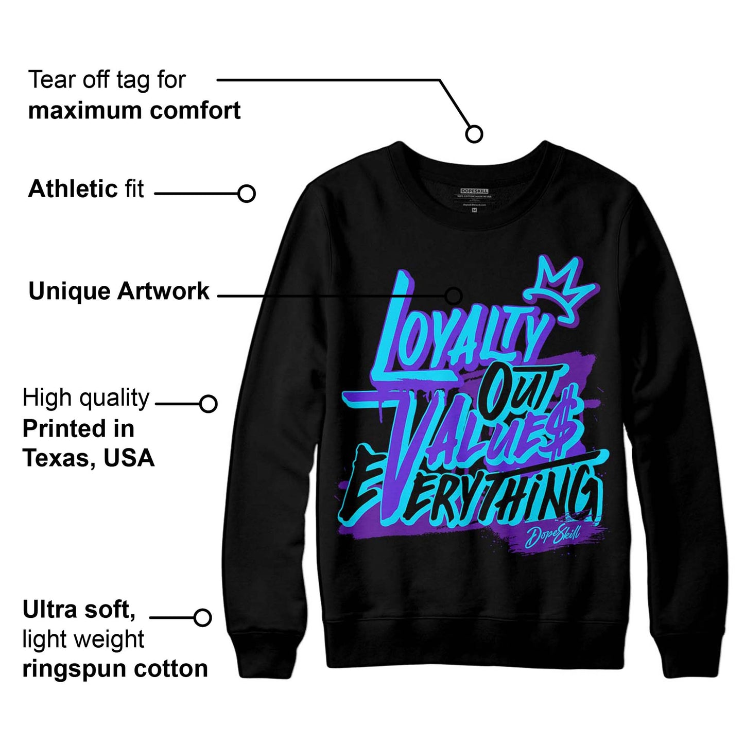 Aqua 6s DopeSkill Sweatshirt LOVE Graphic