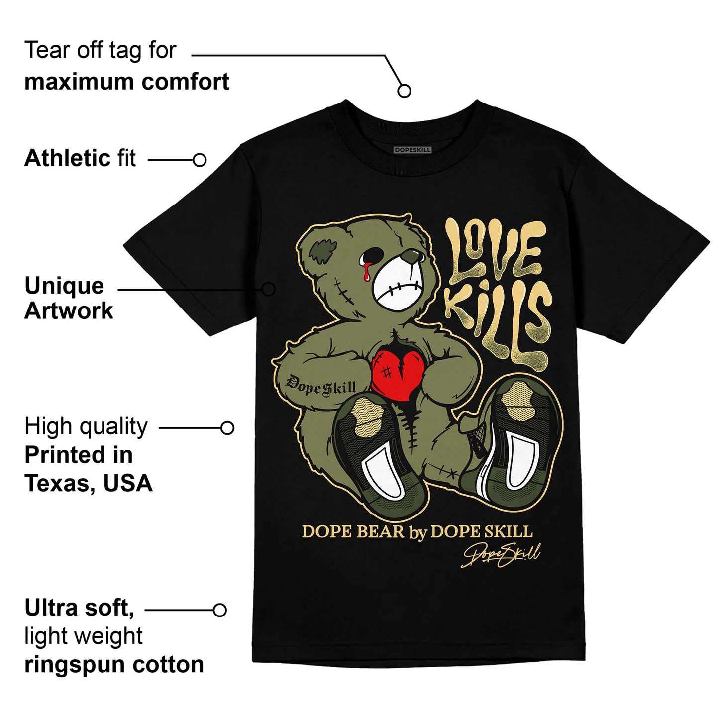 Craft Olive 4s DopeSkill T-Shirt Love Kills Graphic