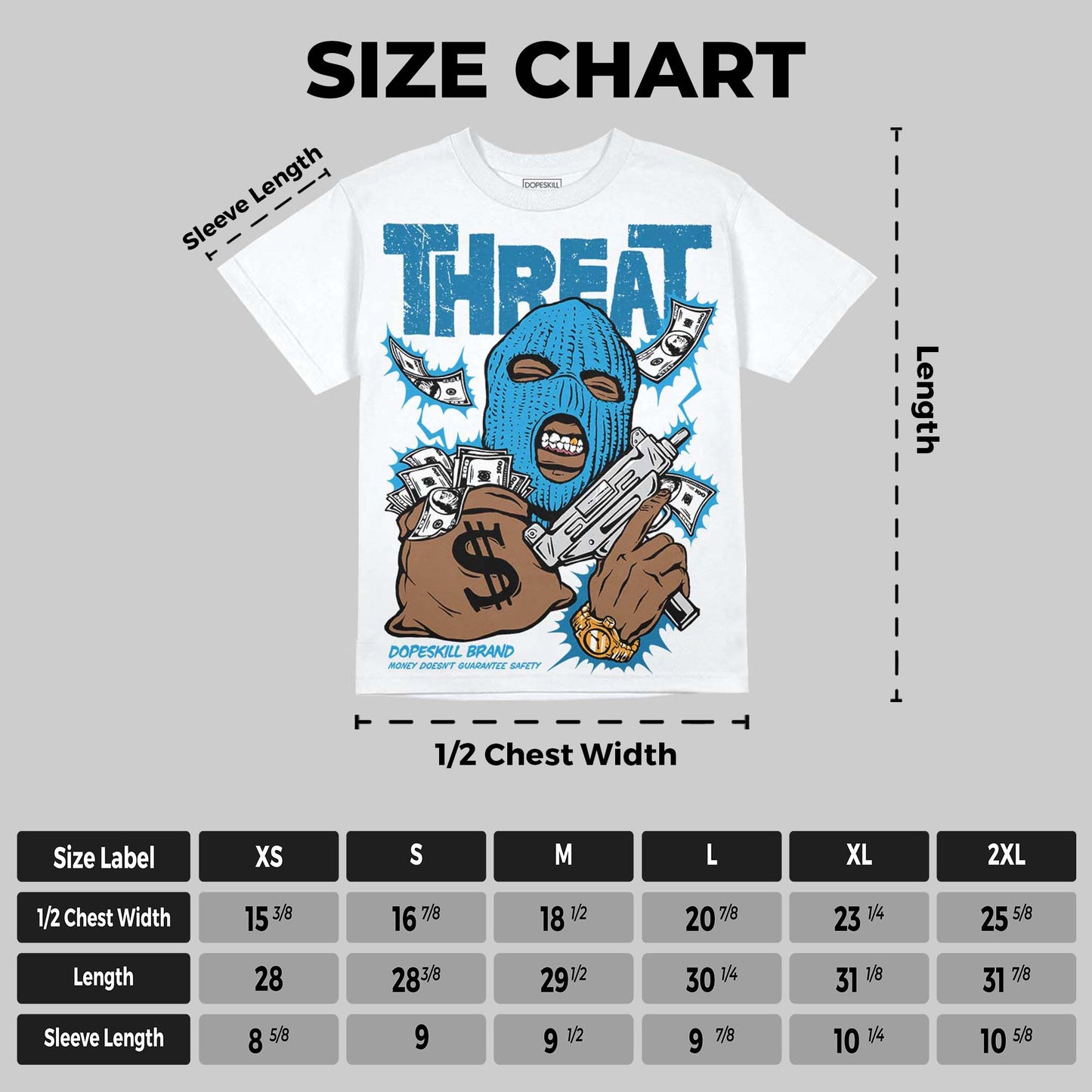Military Blue 4s DopeSkill Oversize Print T-Shirt Under Threat Graphic