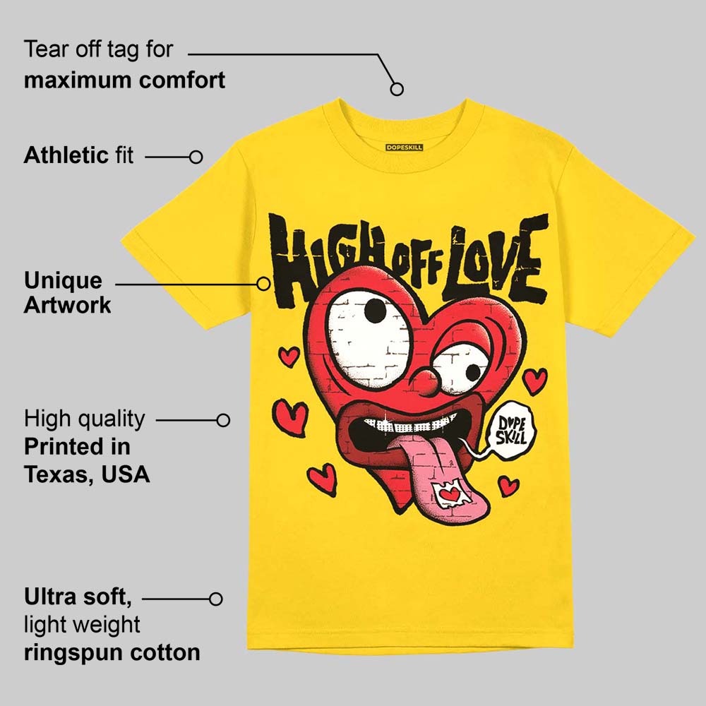 Yellow Collection DopeSkill Gold T-shirt High Off Love Graphic