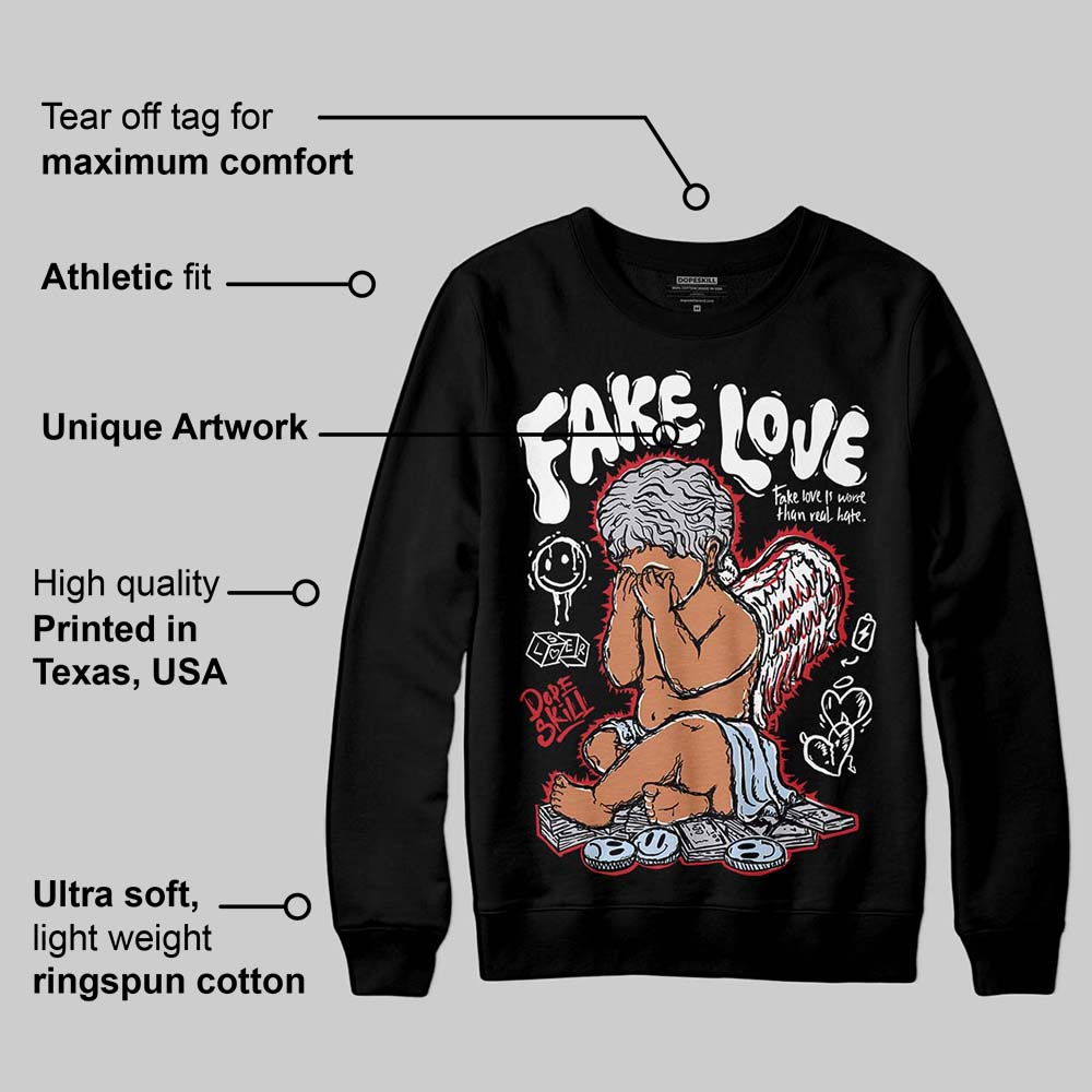 Black Metallic Reimagined 5s DopeSkill Sweatshirt False Love Graphic
