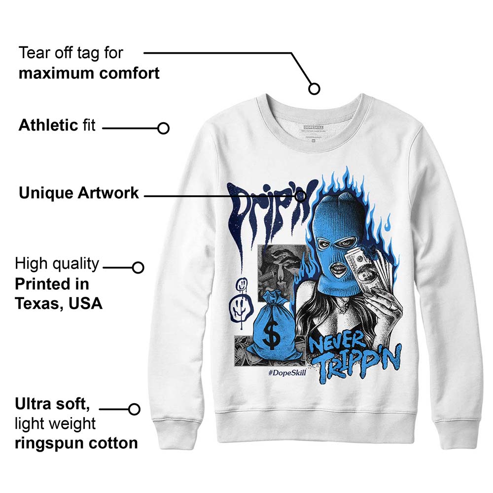 AJ Spizike White Obsidian DopeSkill Sweatshirt Drip'n Never Tripp'n Graphic Style001