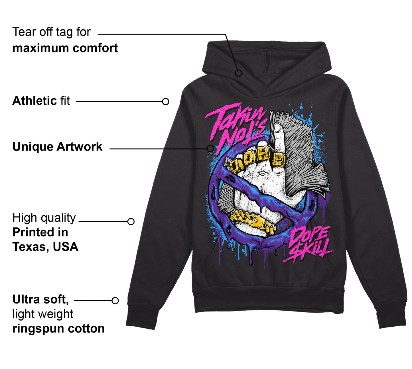 PURPLE Collection DopeSkill Hoodie Sweatshirt Takin No L's Graphic