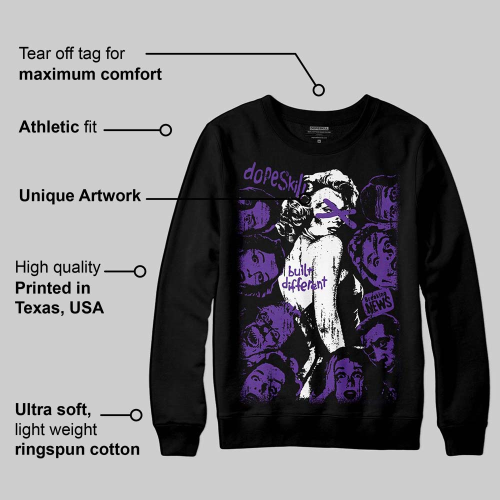 PURPLE Collection DopeSkill Sweatshirt Built Different Graphic
