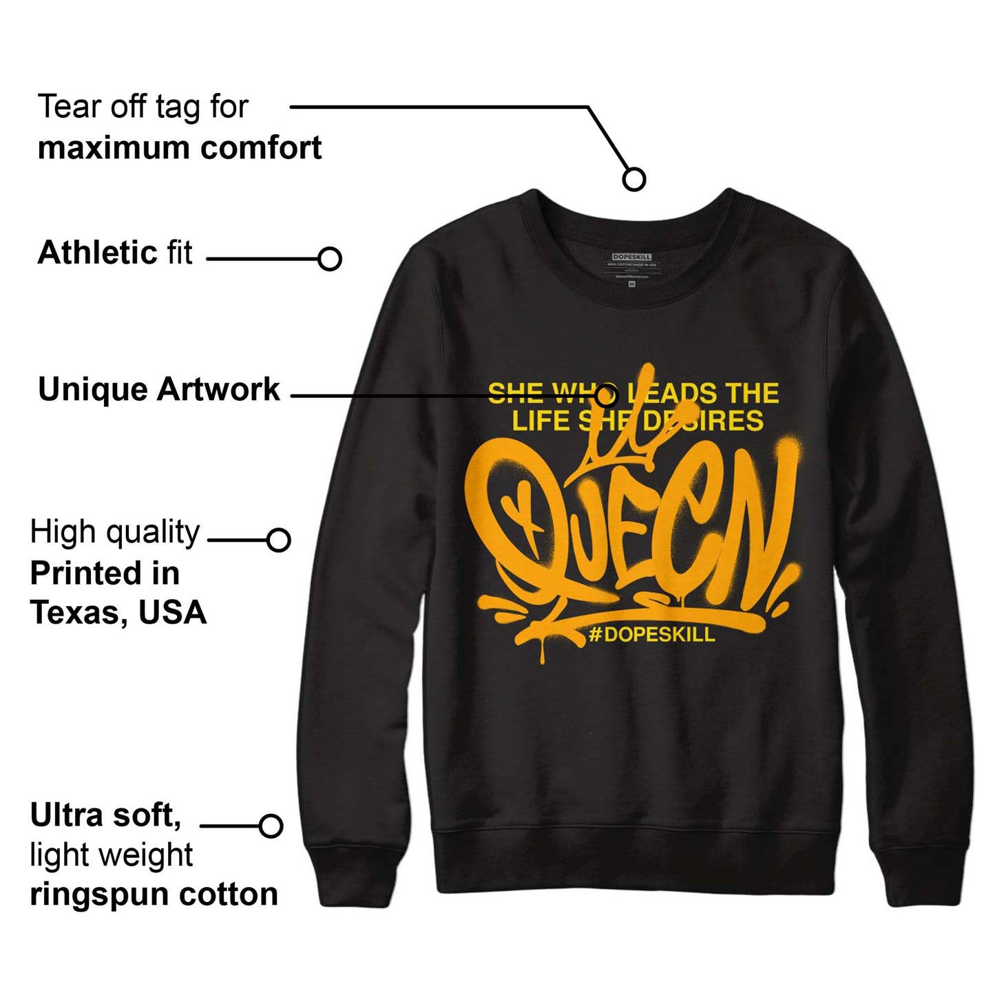 Black Taxi 12s DopeSkill Sweatshirt Queen Graphic