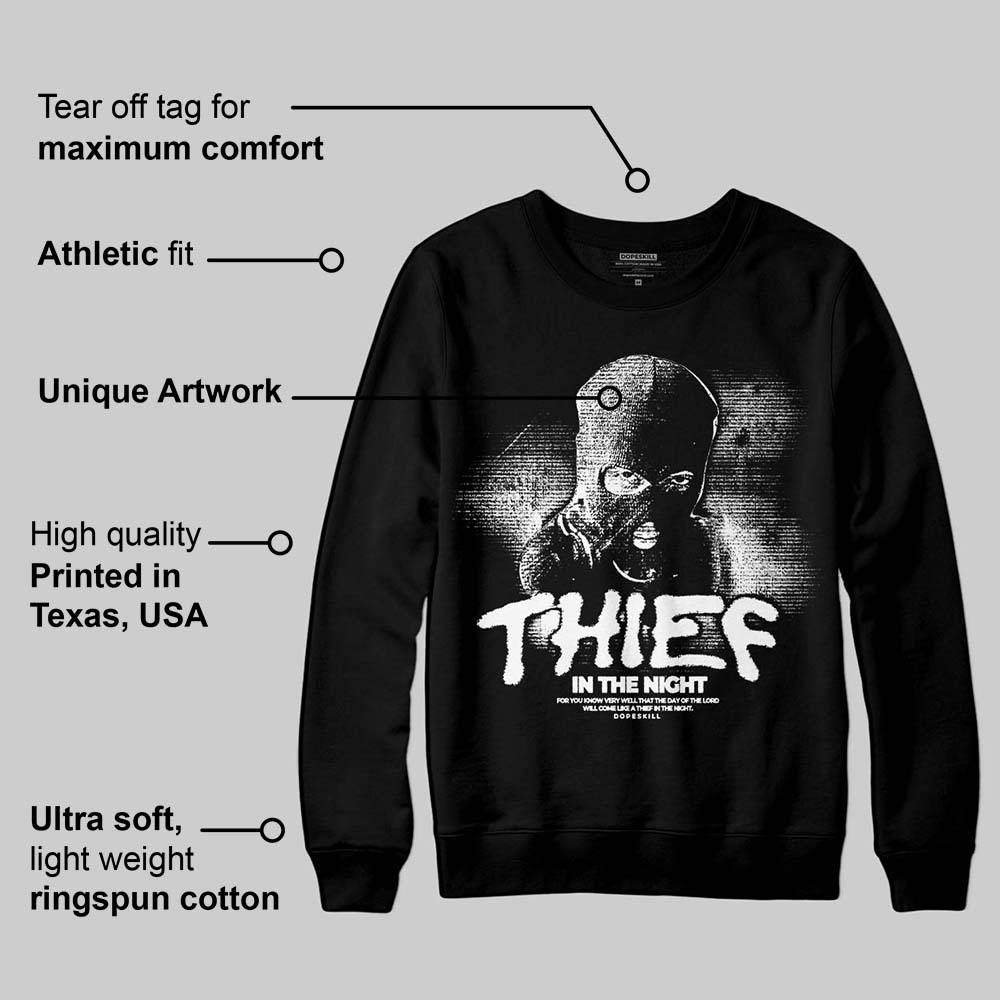 Black and White Collection DopeSkill Sweatshirt Thief In The Night Graphic
