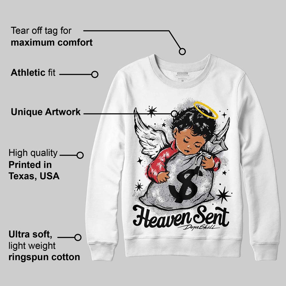 White Cement 4s DopeSkill Sweatshirt Heaven Sent Graphic