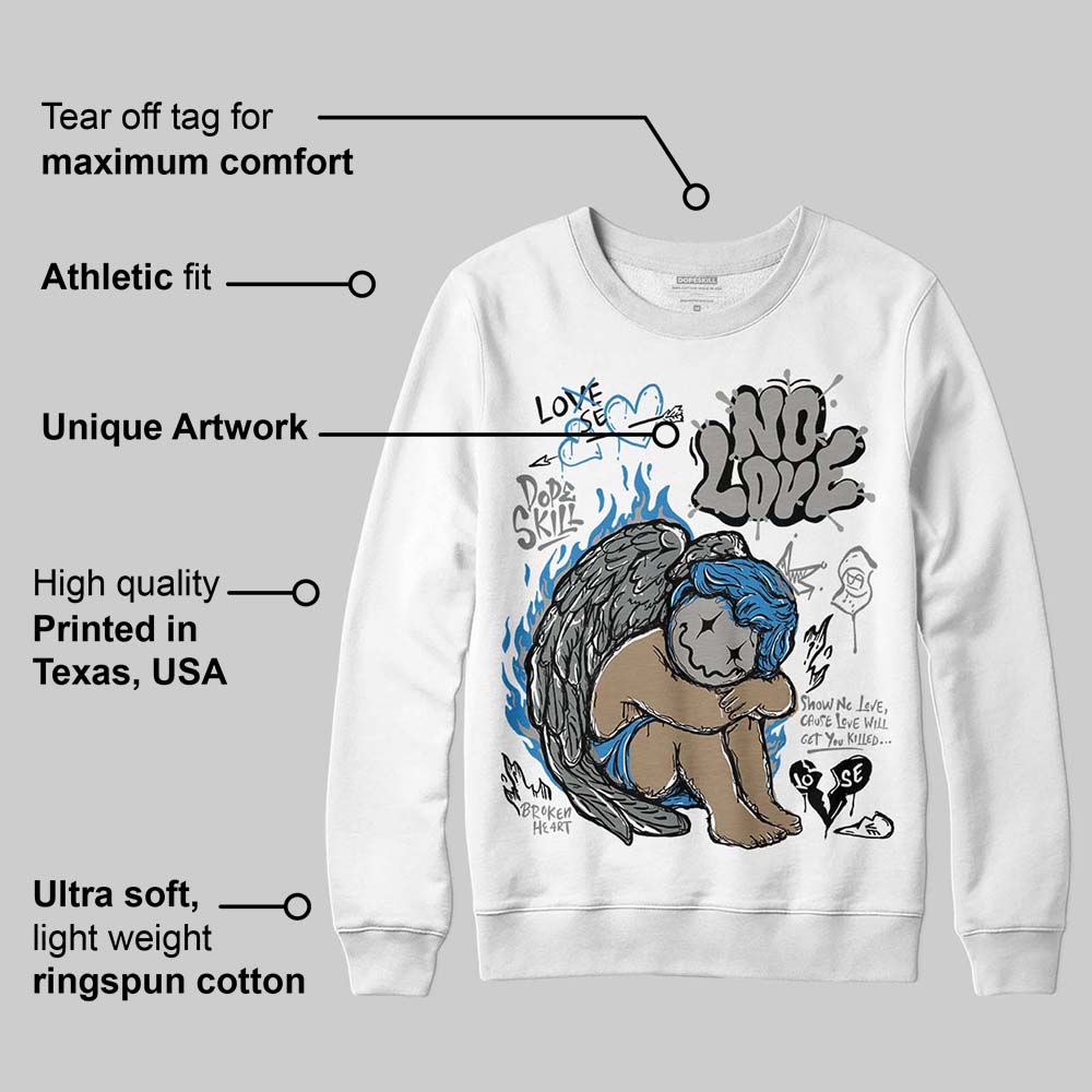 Cool Grey 9s DopeSkill Sweatshirt No Love Graphic