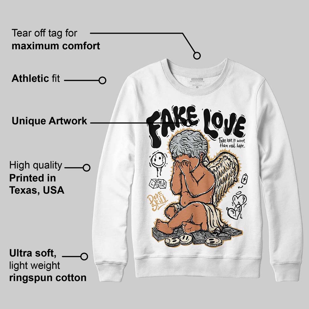 Reverse Metallic 5s DopeSkill Sweatshirt False Love Graphic