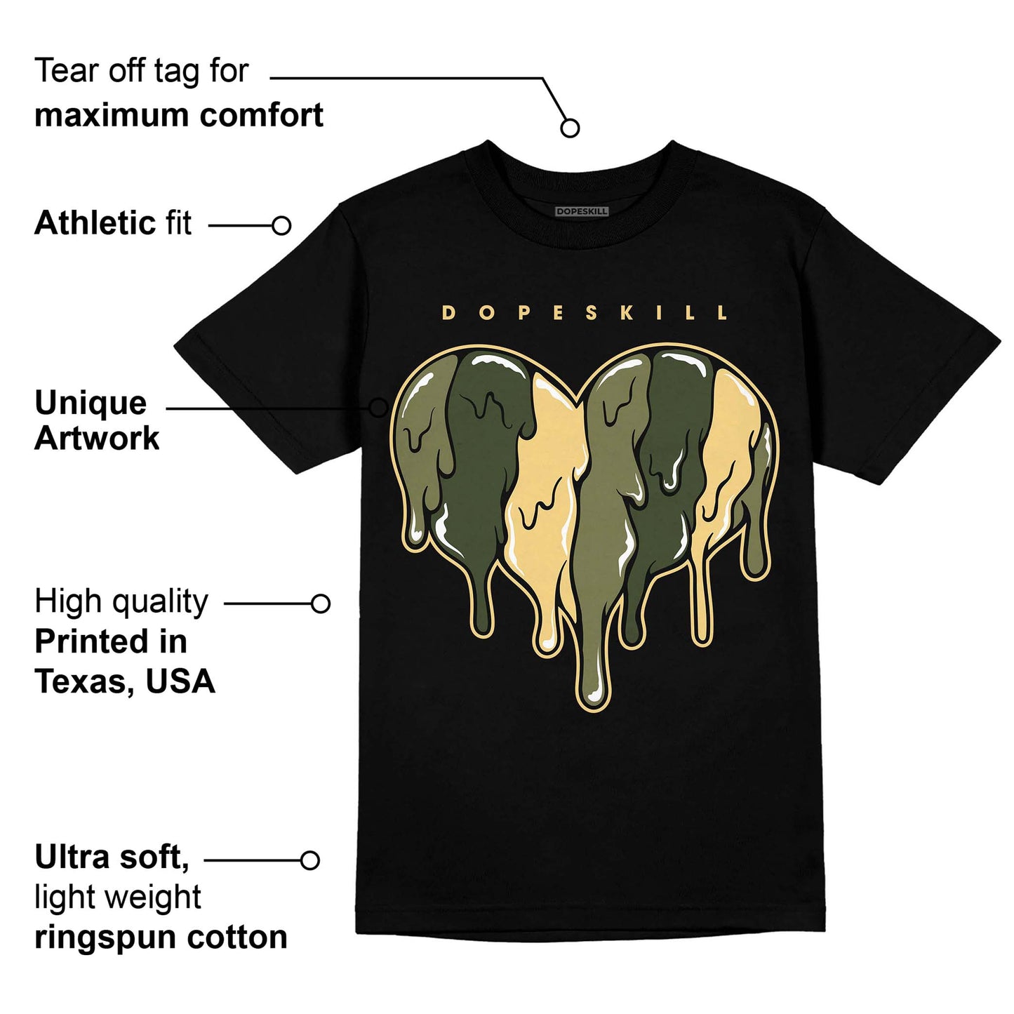 Craft Olive 4s DopeSkill T-Shirt Slime Drip Heart Graphic