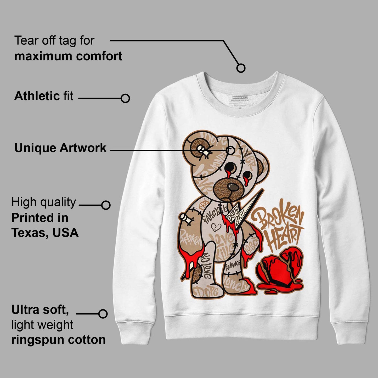 Palomino 3s DopeSkill Sweatshirt Broken Heart Graphic