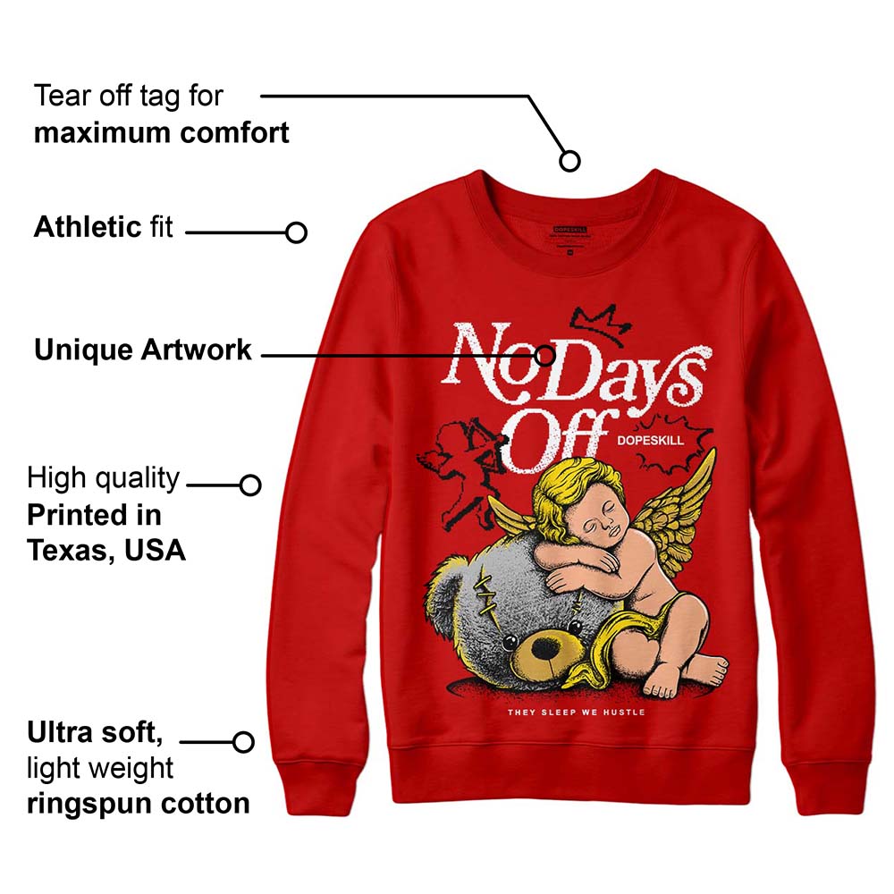 Red Collection DopeSkill Red Sweatshirt New No Days Off Graphic