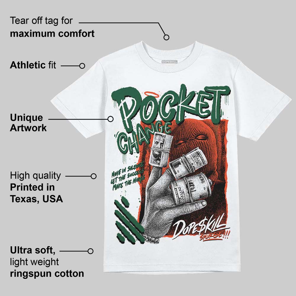 Dunk Team Dark Green Orange DopeSkill T-Shirt Pocket Change Graphic