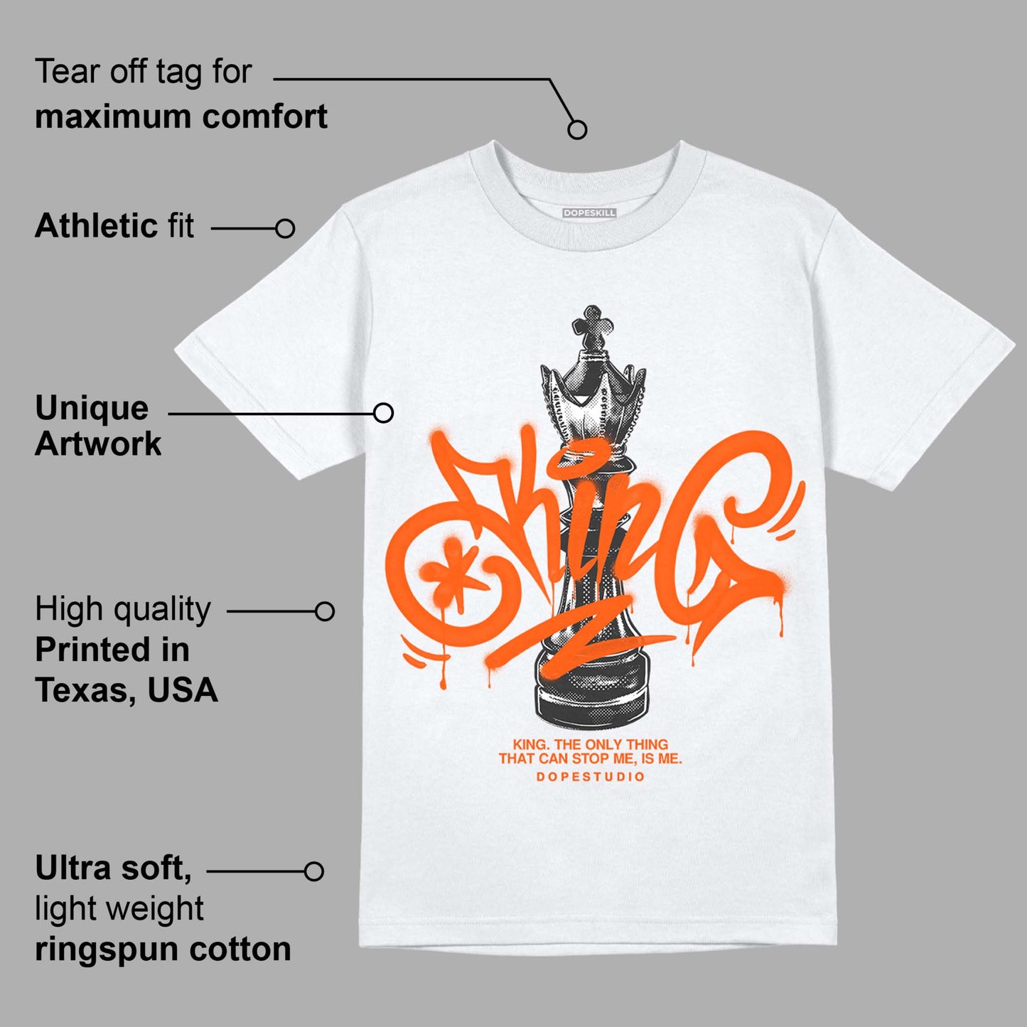 Orange Milk DopeSkill T-Shirt King Chess Graphic