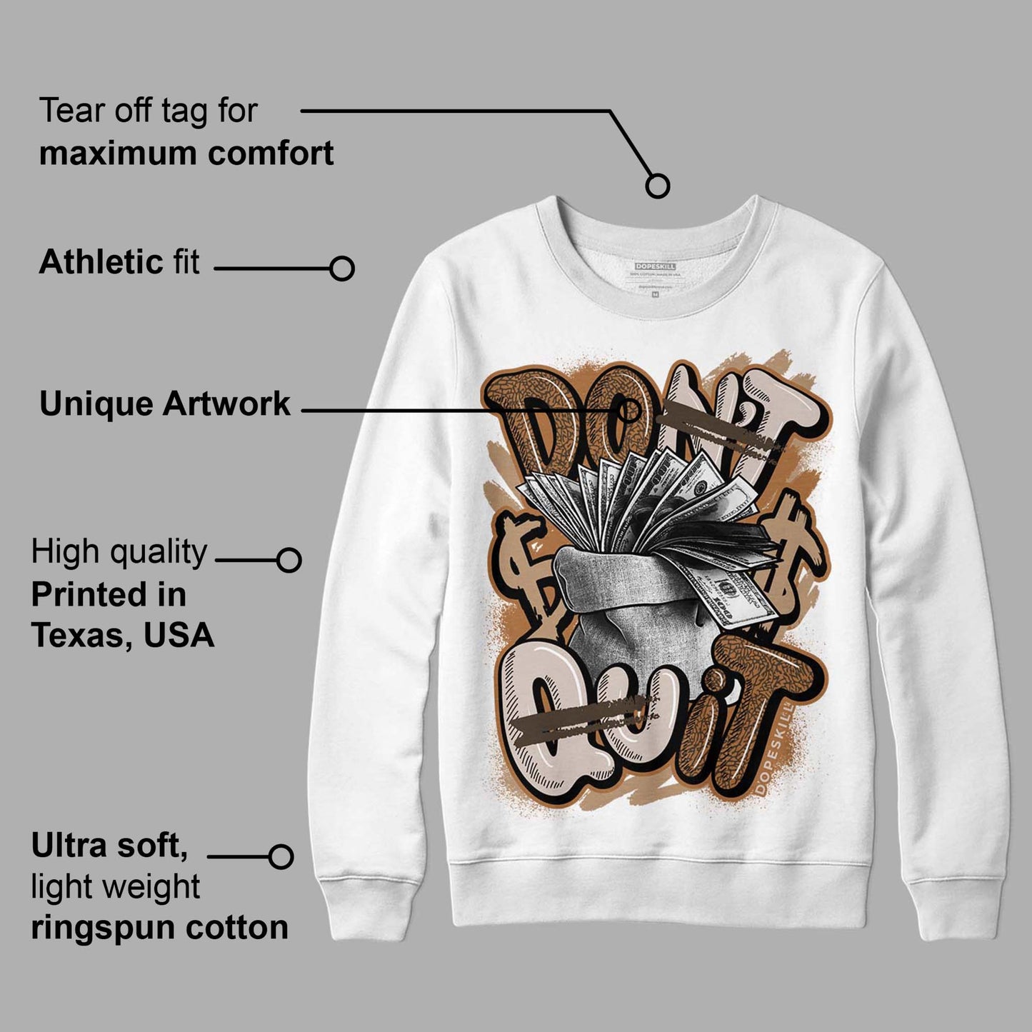Palomino 3s DopeSkill Sweatshirt Don't Quit Graphic