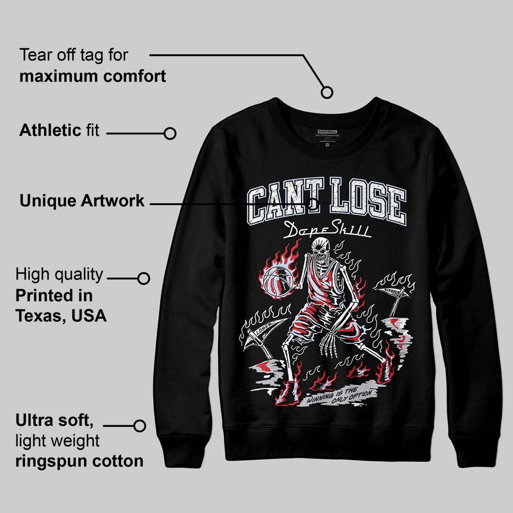 Black Metallic Reimagined 5s DopeSkill Sweatshirt Cant Lose Graphic