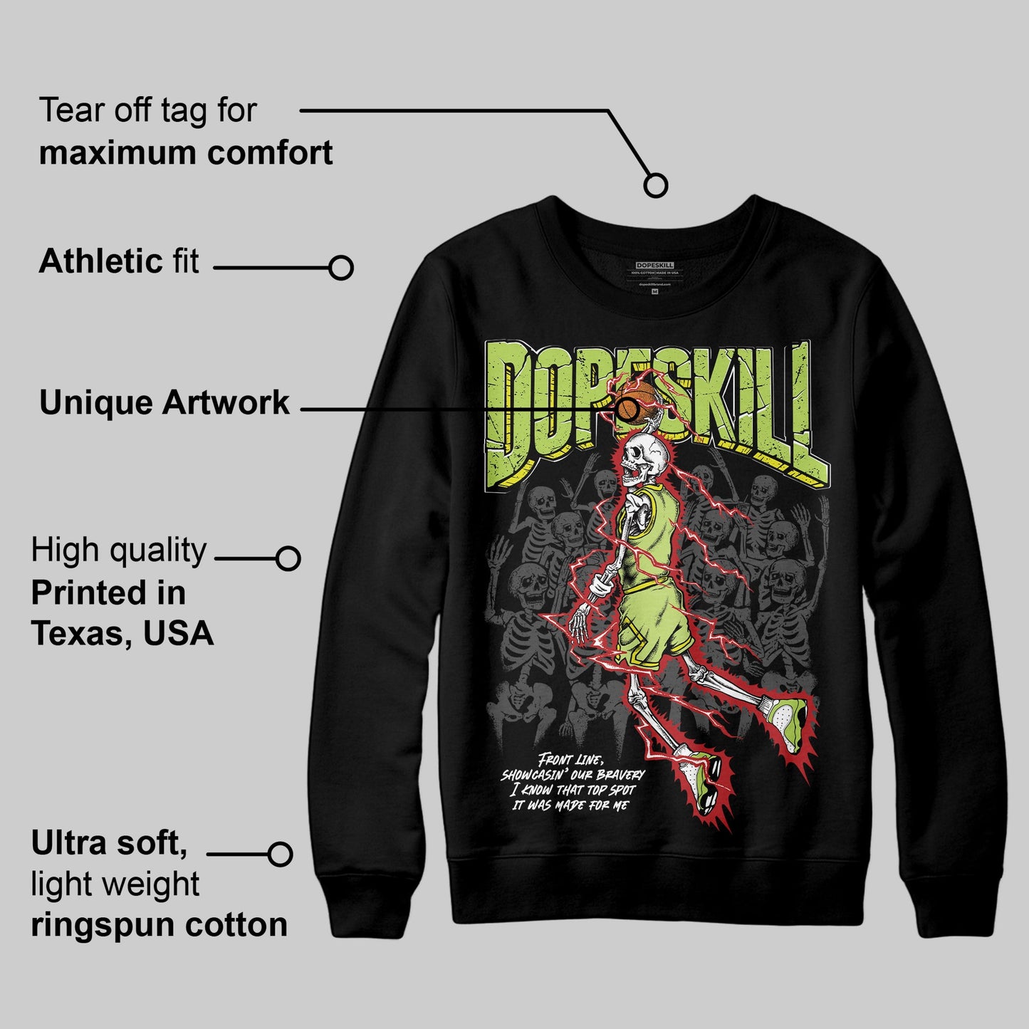Bright Cactus 13s DopeSkill Sweatshirt The Mouth With No Droughts Graphic Style001