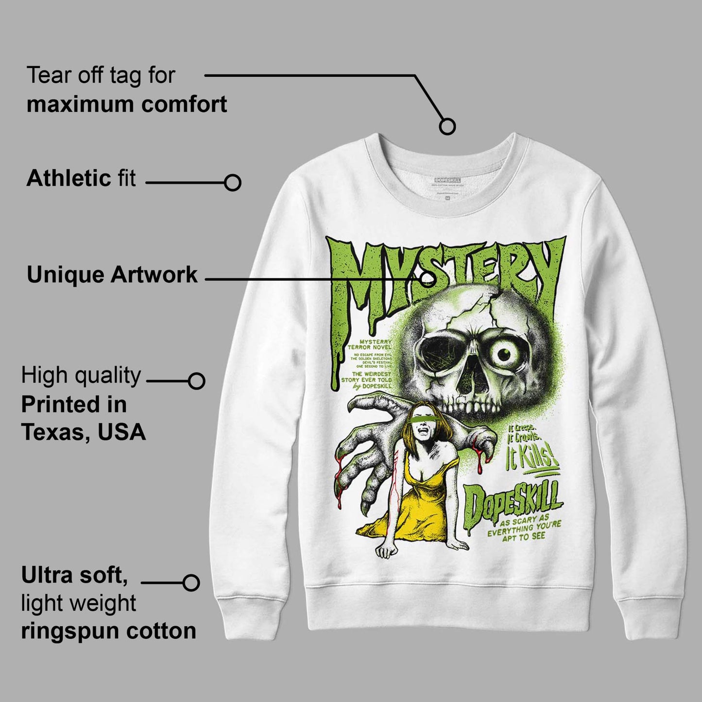Dunk 'Chlorophyll' DopeSkill Sweatshirt Mystery Ghostly Grasp Graphic