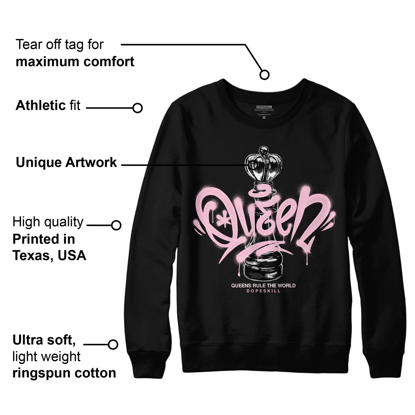 Dunk Low Pink Foam DopeSkill Sweatshirt Queen Chess Graphic