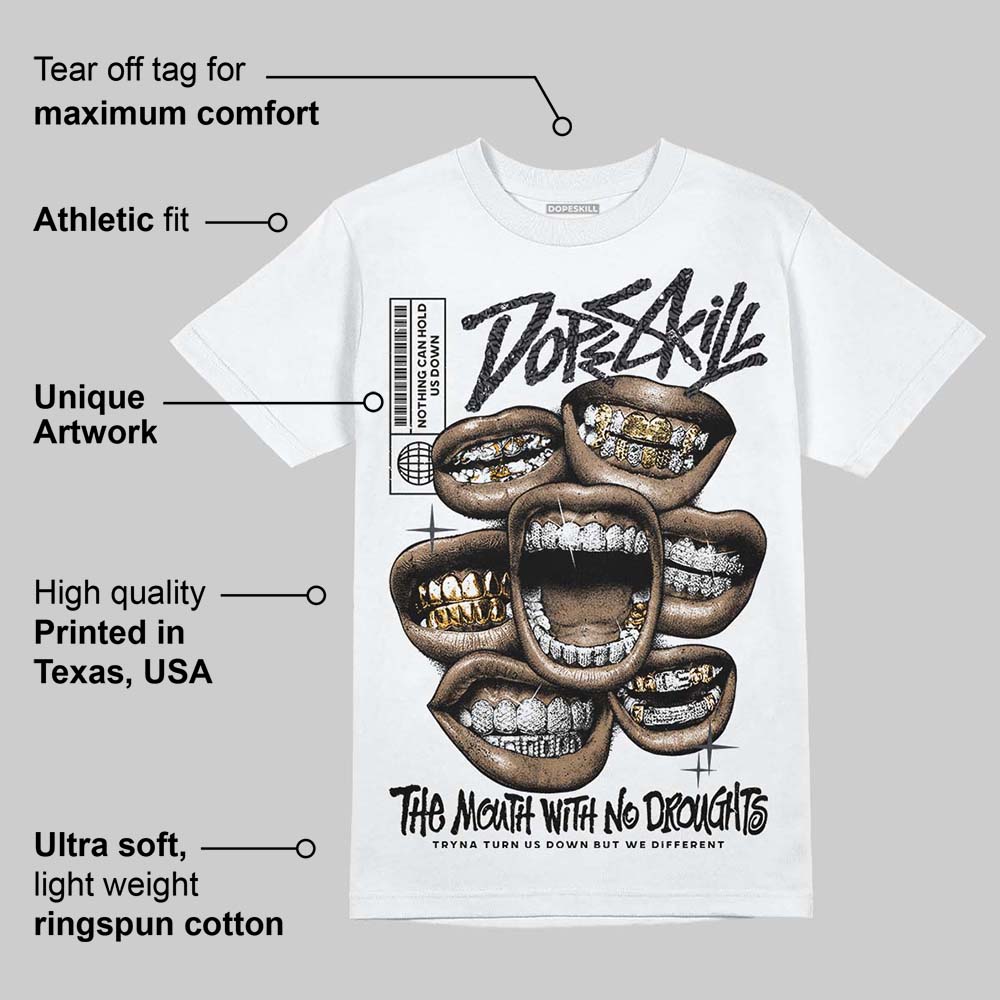 Black Cat 3s DopeSkill T-Shirt The Mouth With No Droughts Graphic
