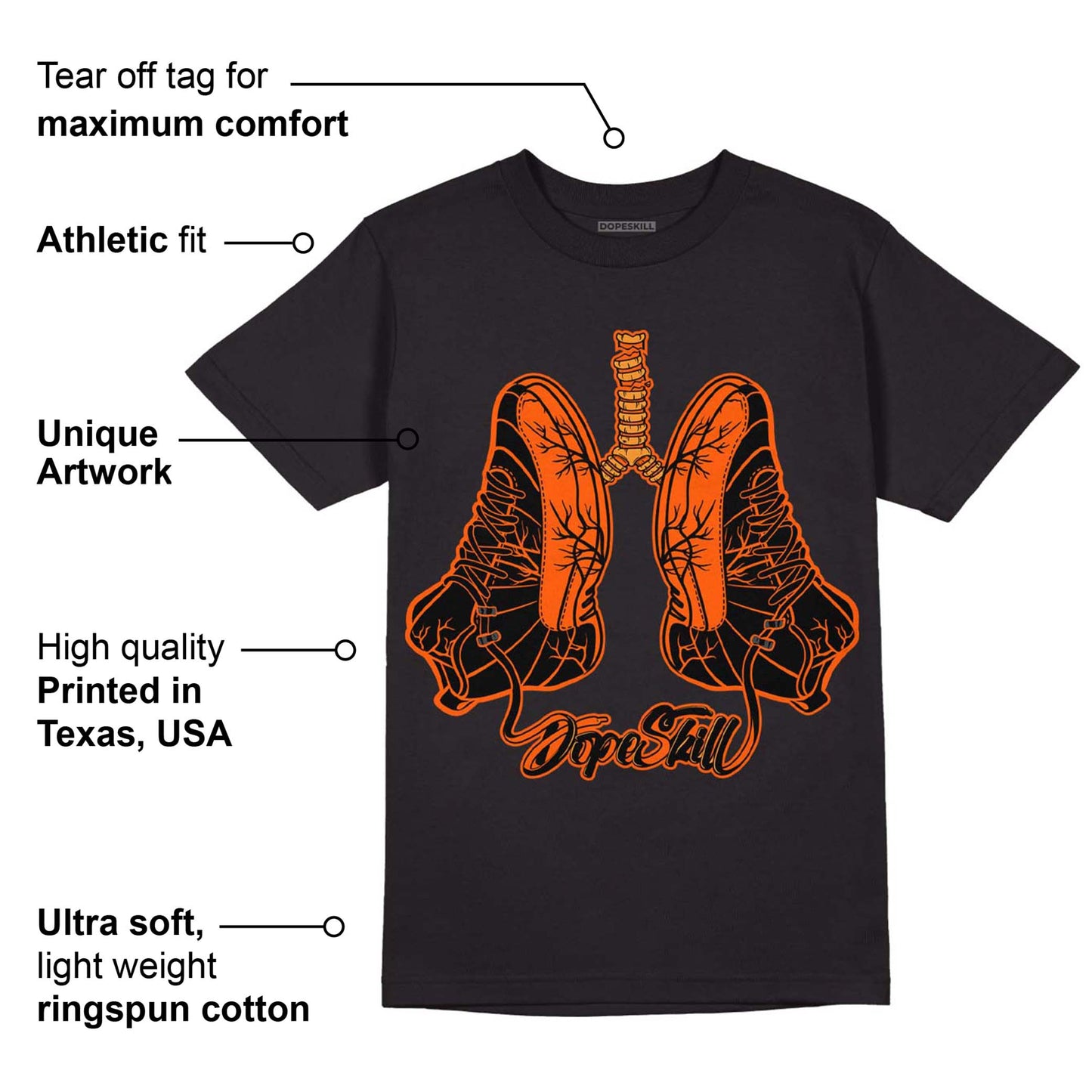 Brilliant Orange 12s DopeSkill T-Shirt Breathe Graphic