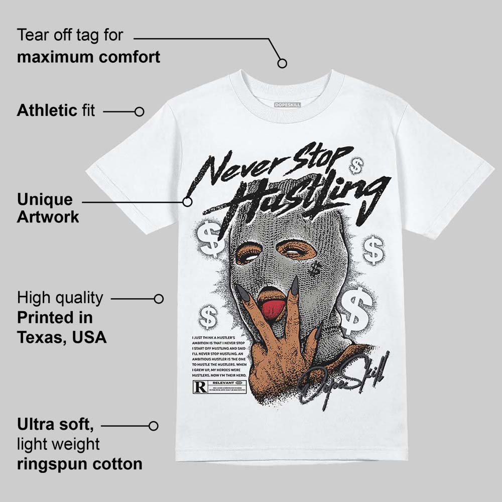 Black Cat 3s DopeSkill T-Shirt Never Stop Hustling Graphic