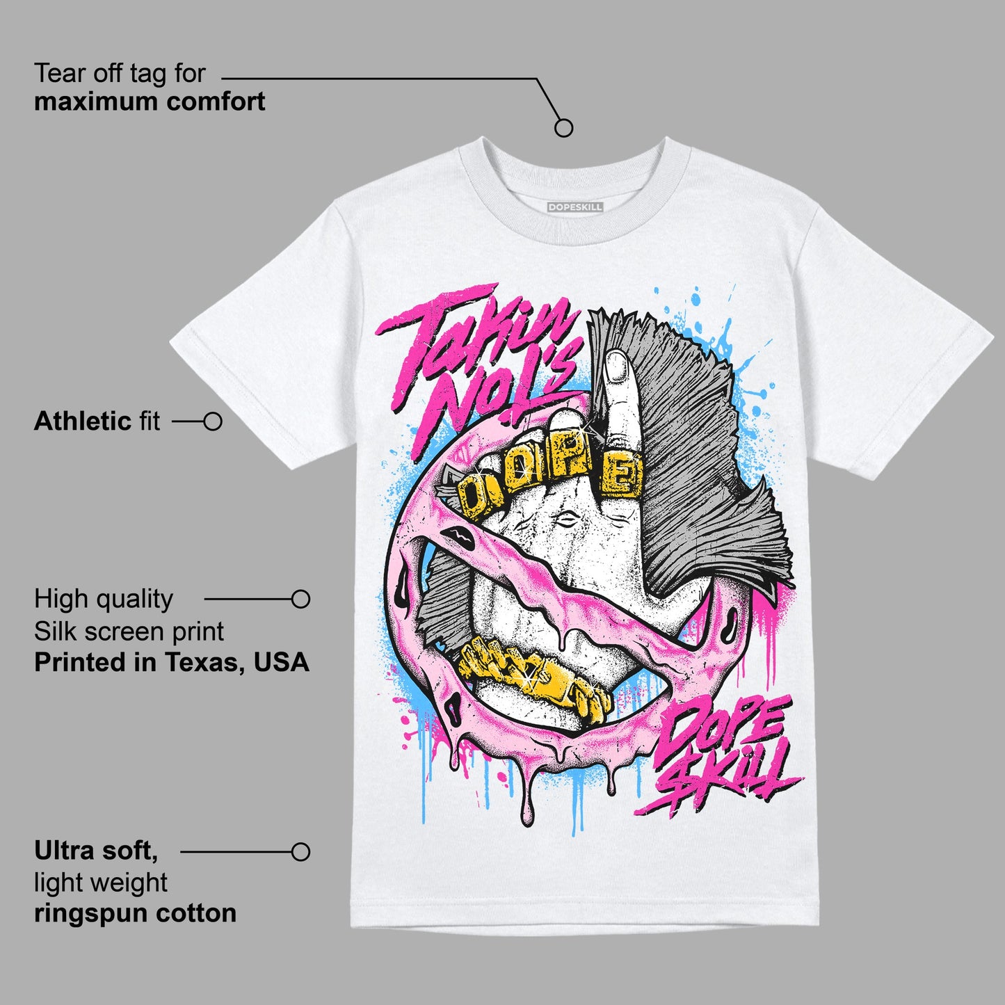 Triple Pink Dunk Low DopeSkill T-Shirt Takin No L's Graphic