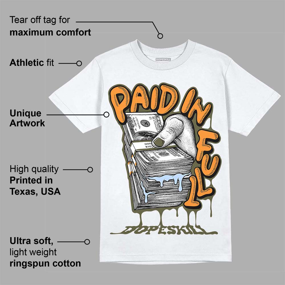 Olive 5s DopeSkill T-Shirt Paid In Full Graphic