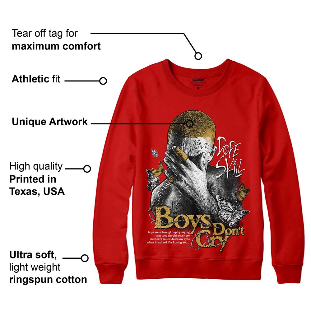 Red Collection DopeSkill Red Sweatshirt Boys Don't Cry Graphic