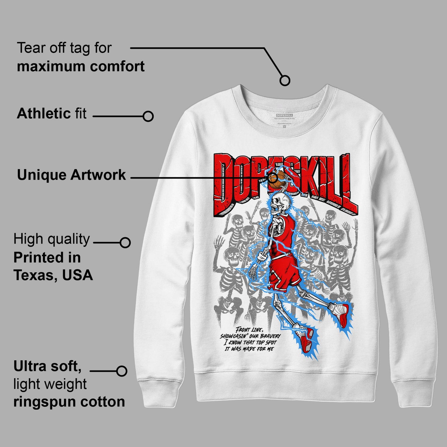 Cherry 12s DopeSkill Sweatshirt Thunder Dunk Graphic