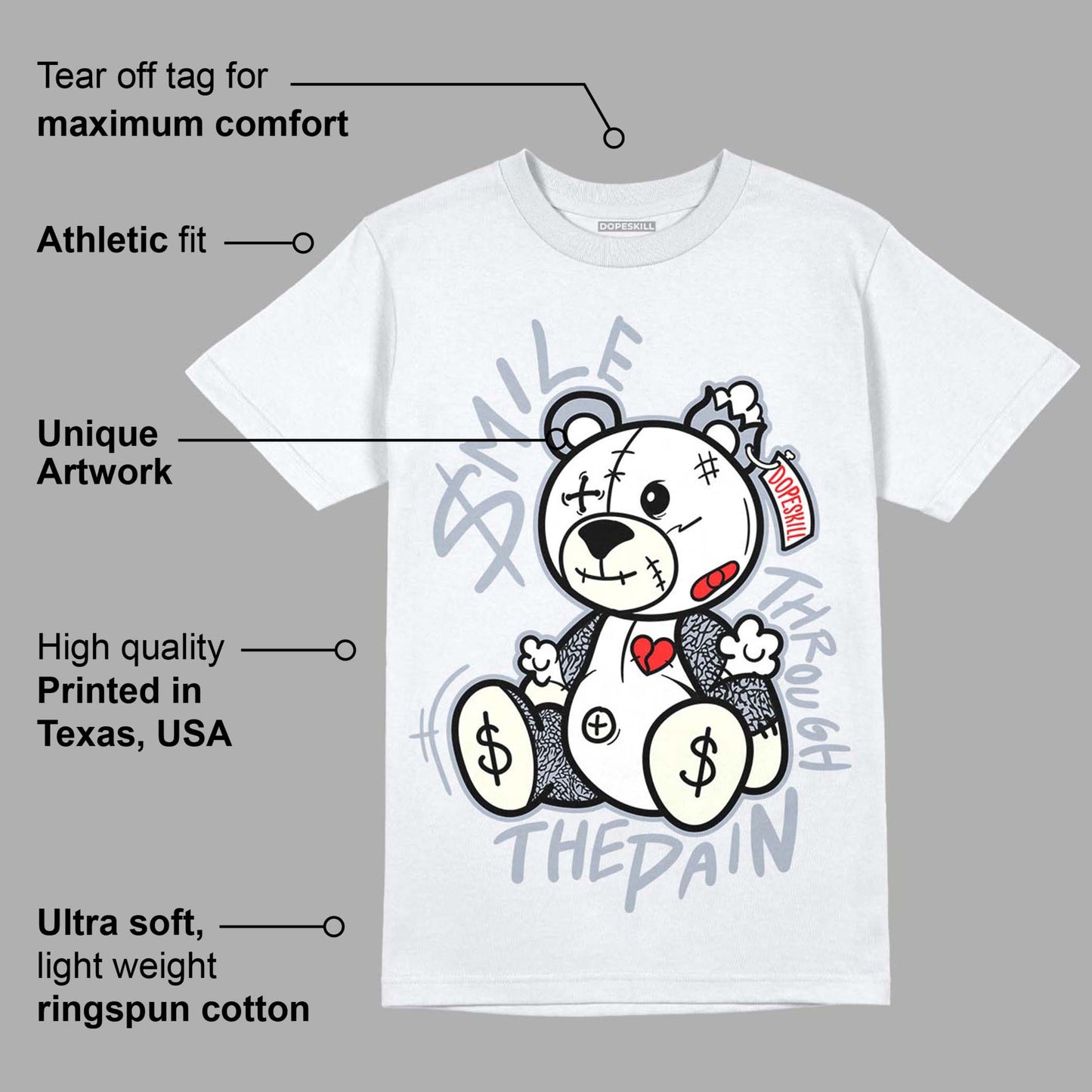 White Cement Reimagined 3s DopeSkill T-Shirt BEAN Graphic