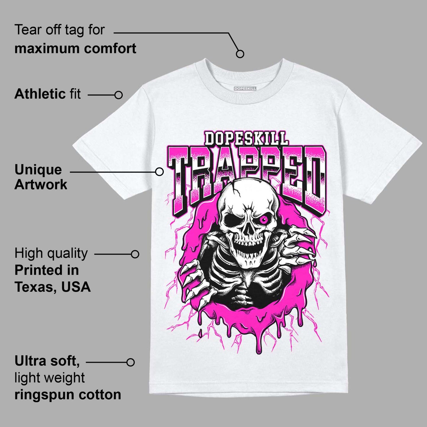Dunk Low Active Fuchsia DopeSkill T-Shirt Trapped Halloween Graphic