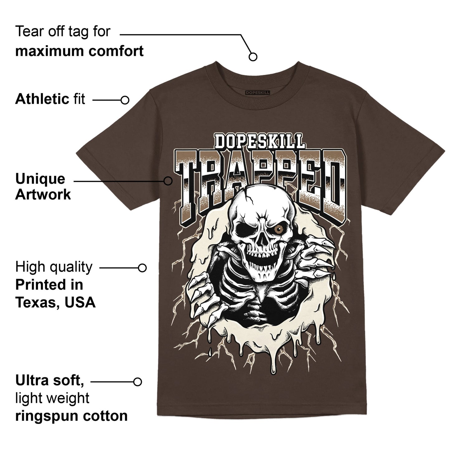 AJ 1 Low OG ‚ÄúReverse Mocha‚Äù DopeSkill Ridgerock T-shirt Trapped Halloween Graphic