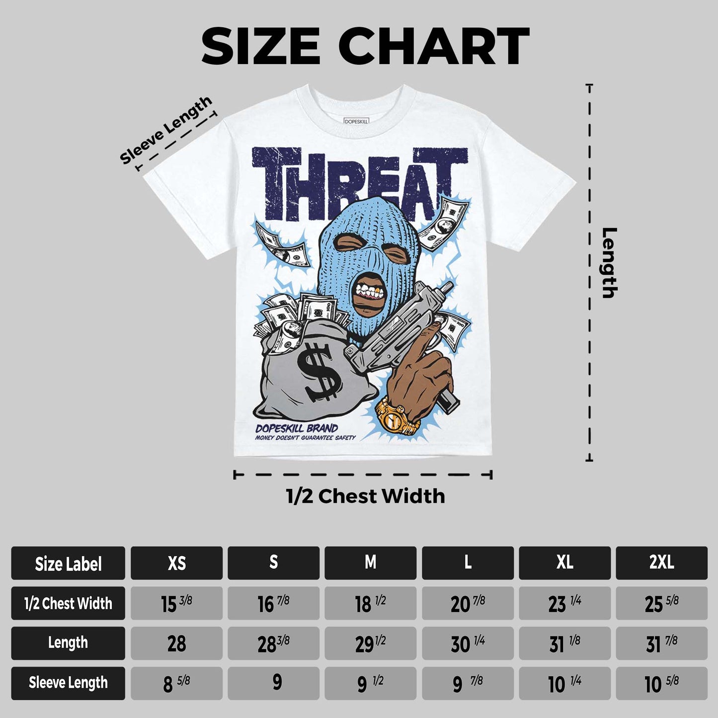 University Blue Collection DopeSkill Oversize Print T-Shirt Under Threat Graphic