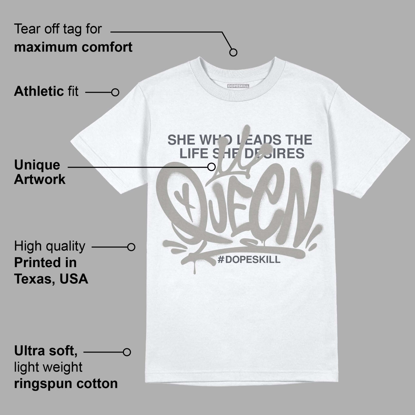 Cool Grey 6s DopeSkill T-Shirt Queen Graphic