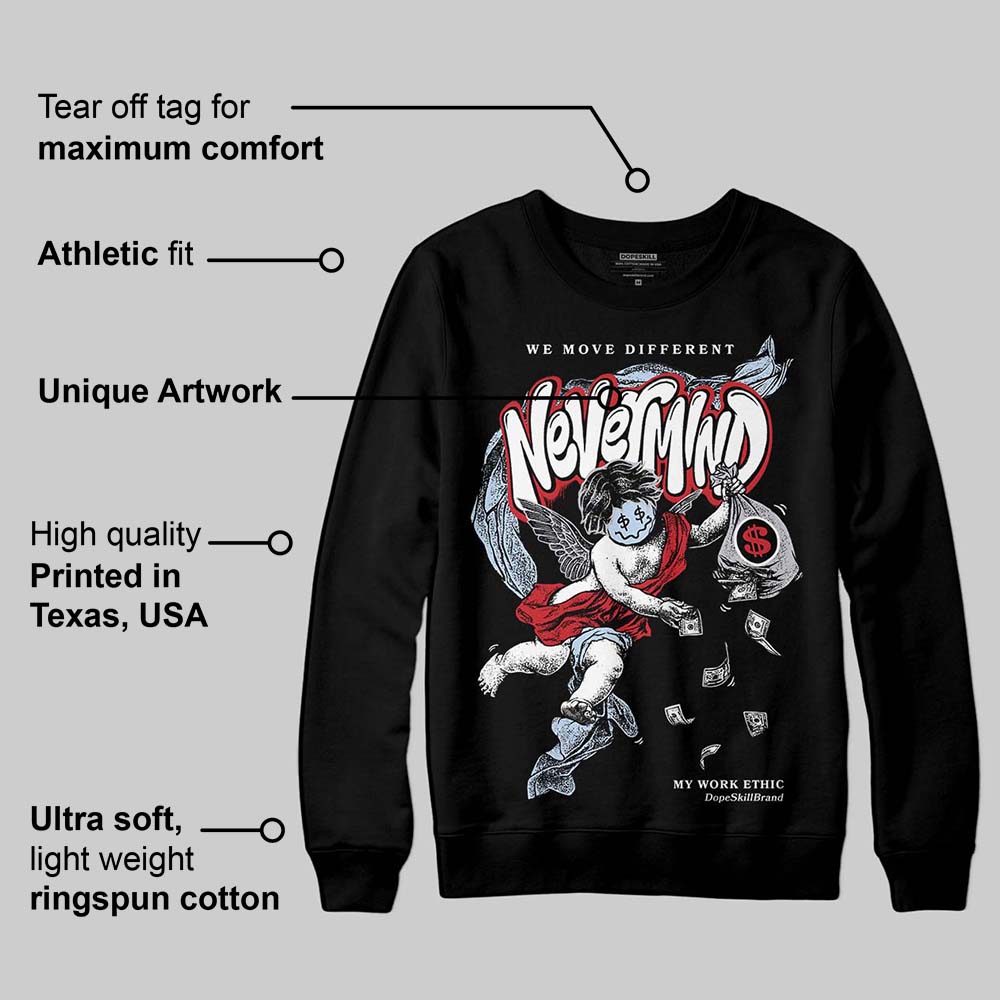 Black Metallic Reimagined 5s DopeSkill Sweatshirt Nevermind Graphic
