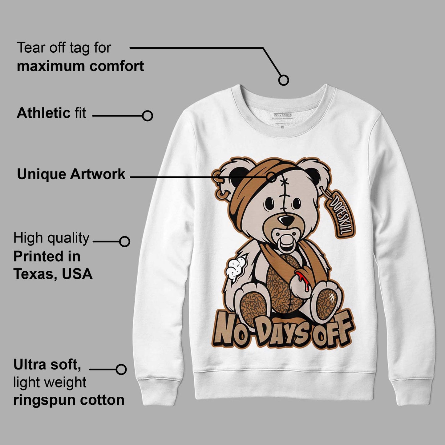 Palomino 3s DopeSkill Sweatshirt Hurt Bear Graphic
