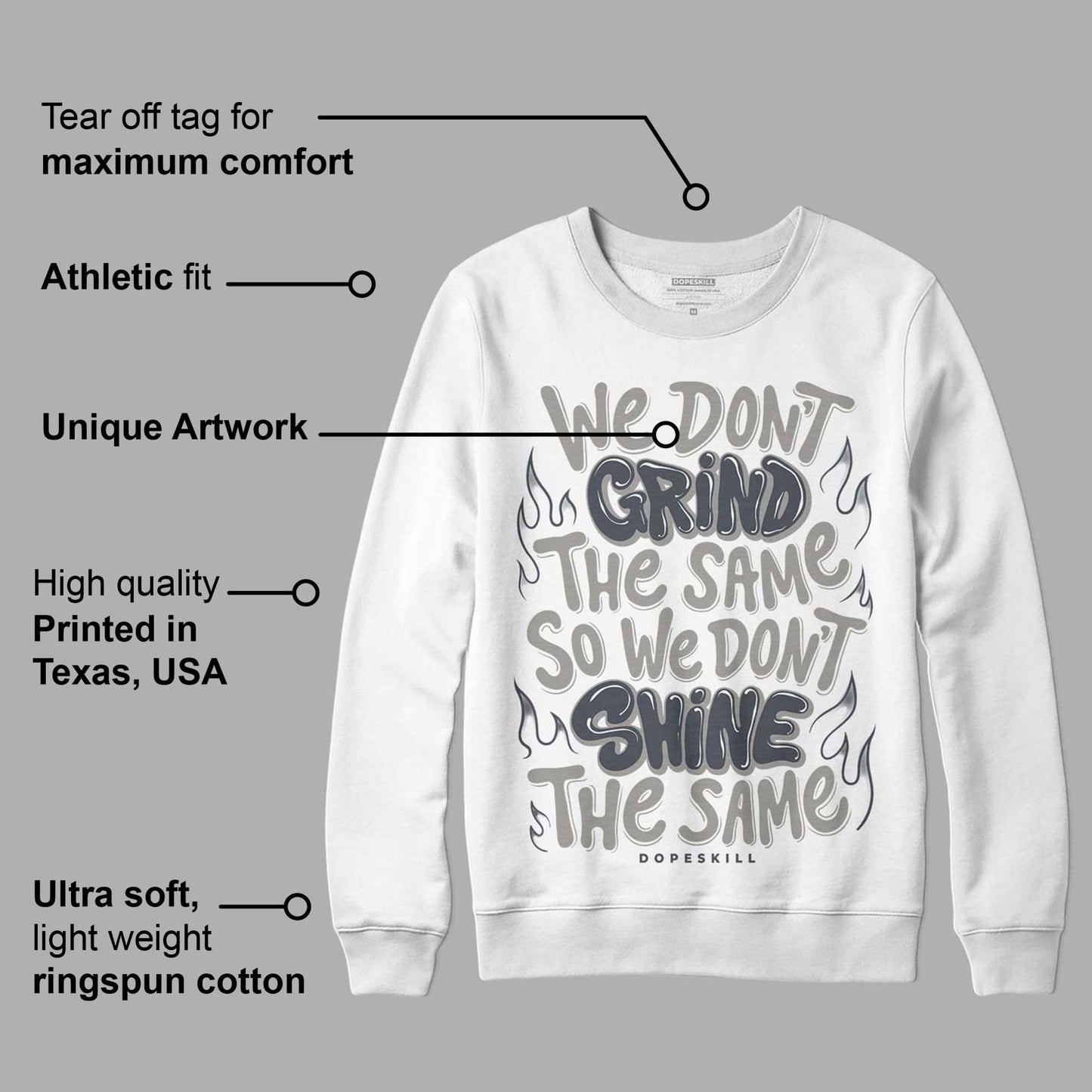 Cool Grey 11s DopeSkill Sweatshirt Grind Shine Graphic