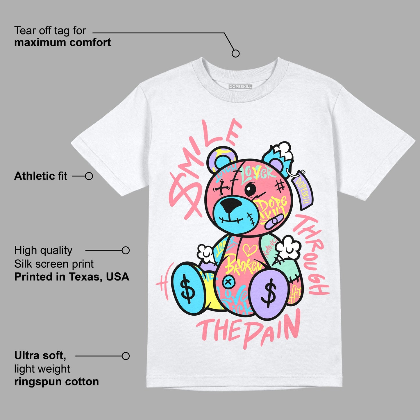 Candy Easter Dunk Low DopeSkill T-Shirt Smile Through The Pain Graphic