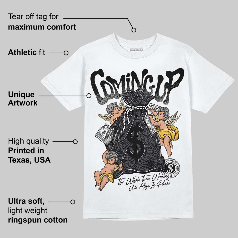 Black Cat 3s DopeSkill T-Shirt Money Bag Coming Up Graphic