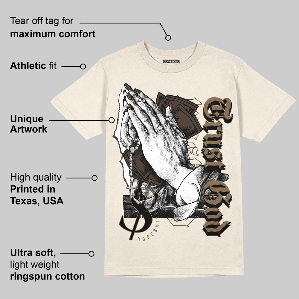 AJ 1 Low OG ‚ÄúReverse Mocha‚Äù DopeSkill Sail T-shirt Trust God Graphic