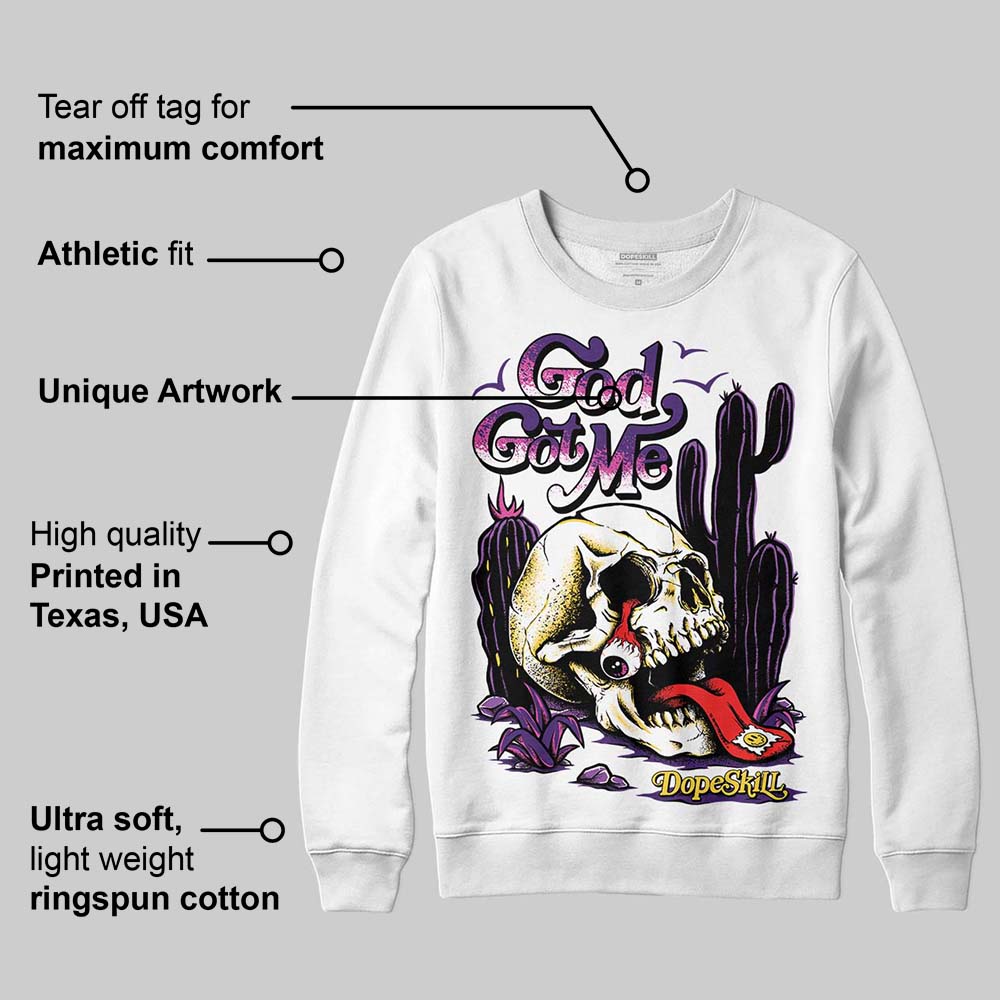 Field Purple 12s DopeSkill Sweatshirt God Got Me Graphic
