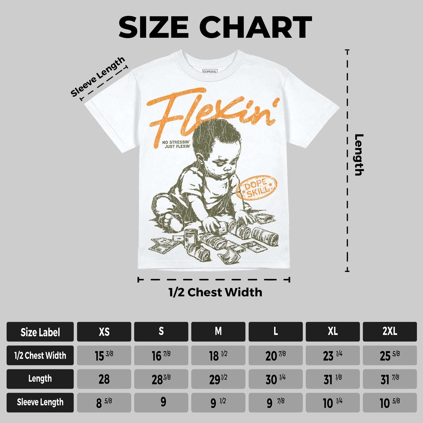 Olive 5s DopeSkill Oversize Print T-Shirt Flexin' Graphic