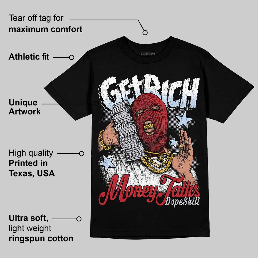 Black Metallic Reimagined 5s DopeSkill T-Shirt Get Rich Graphic