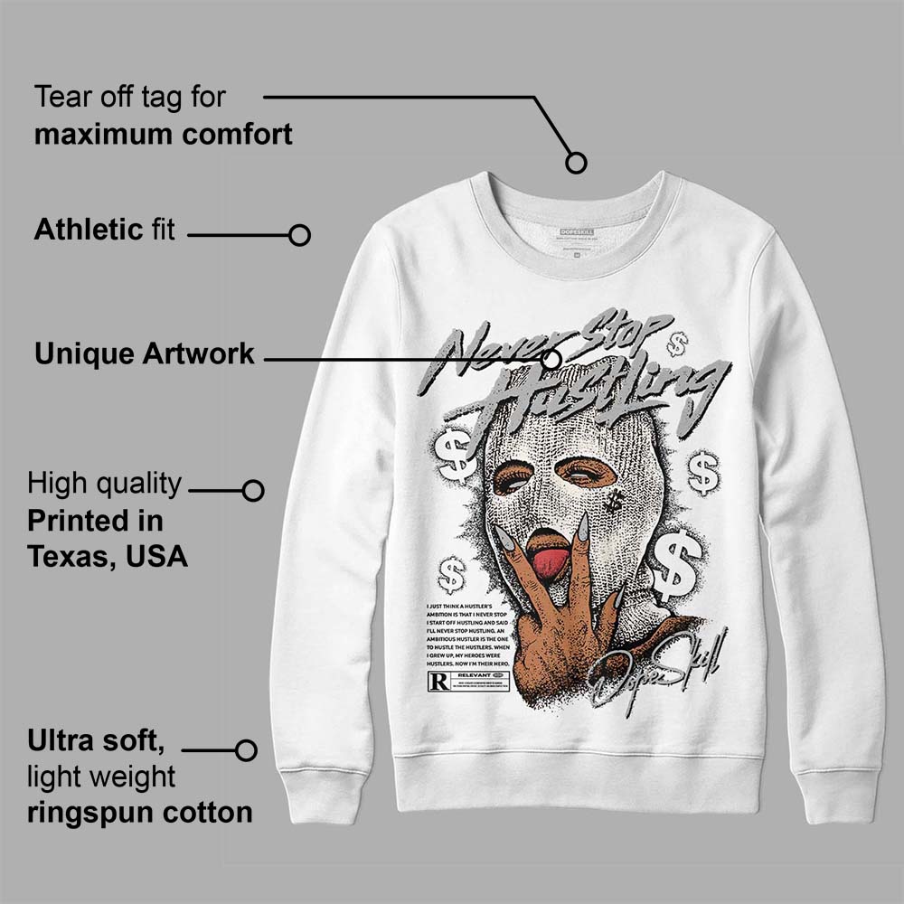 Off Noir 3s DopeSkill Sweatshirt Never Stop Hustling Graphic