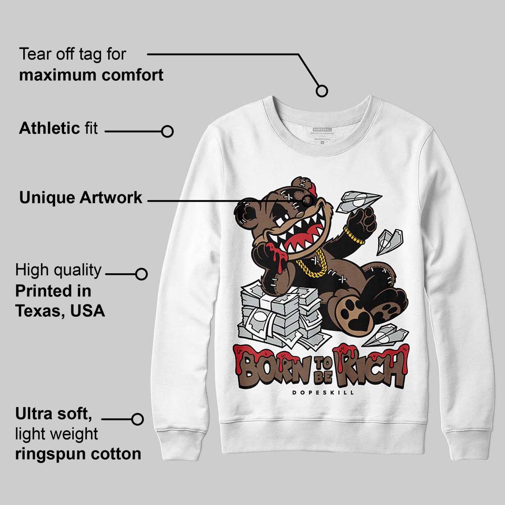 Olive 9s DopeSkill Sweatshirt Born To Be Rich Graphic
