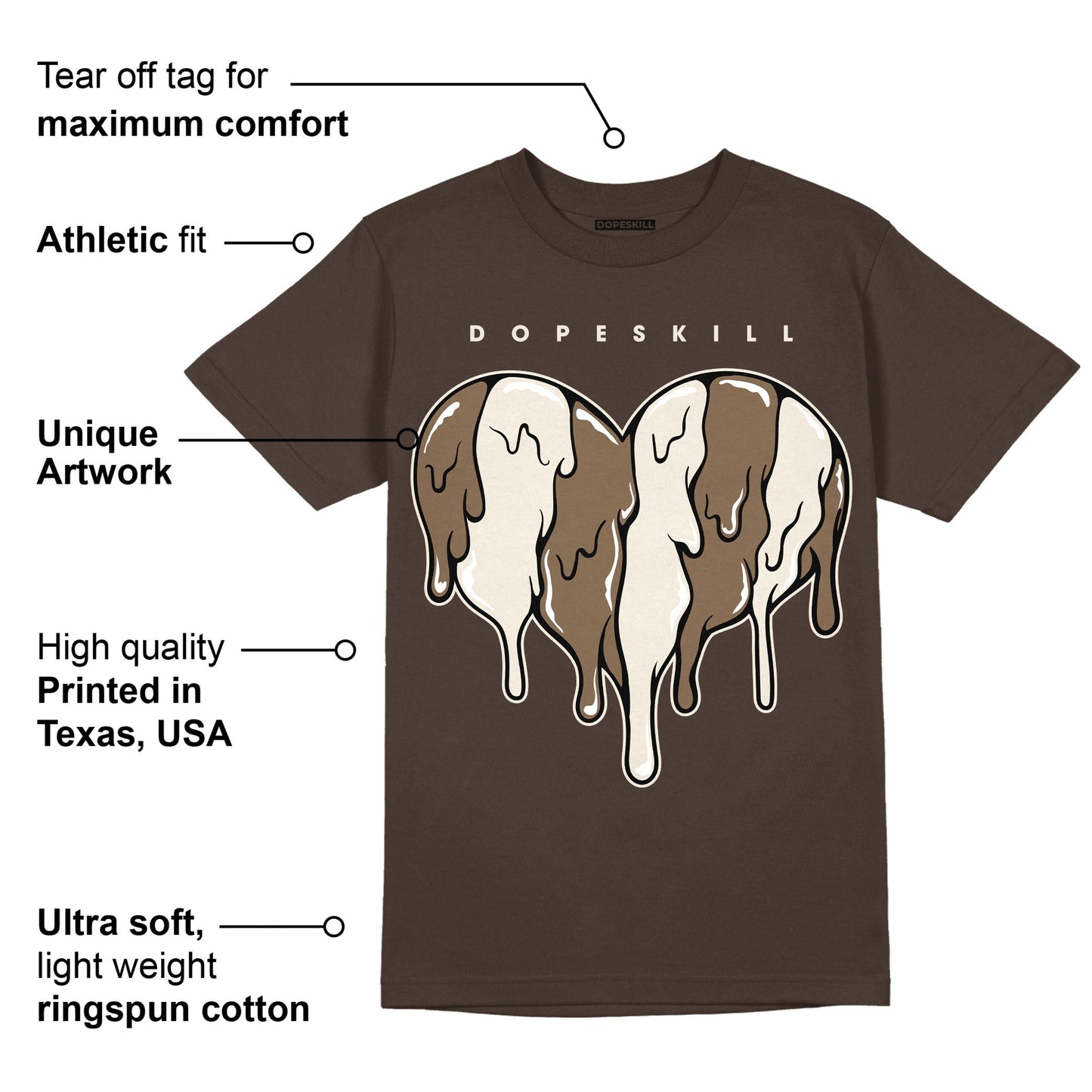 AJ 1 Low OG ‚ÄúReverse Mocha‚Äù DopeSkill Ridgerock T-shirt Slime Drip Heart Graphic