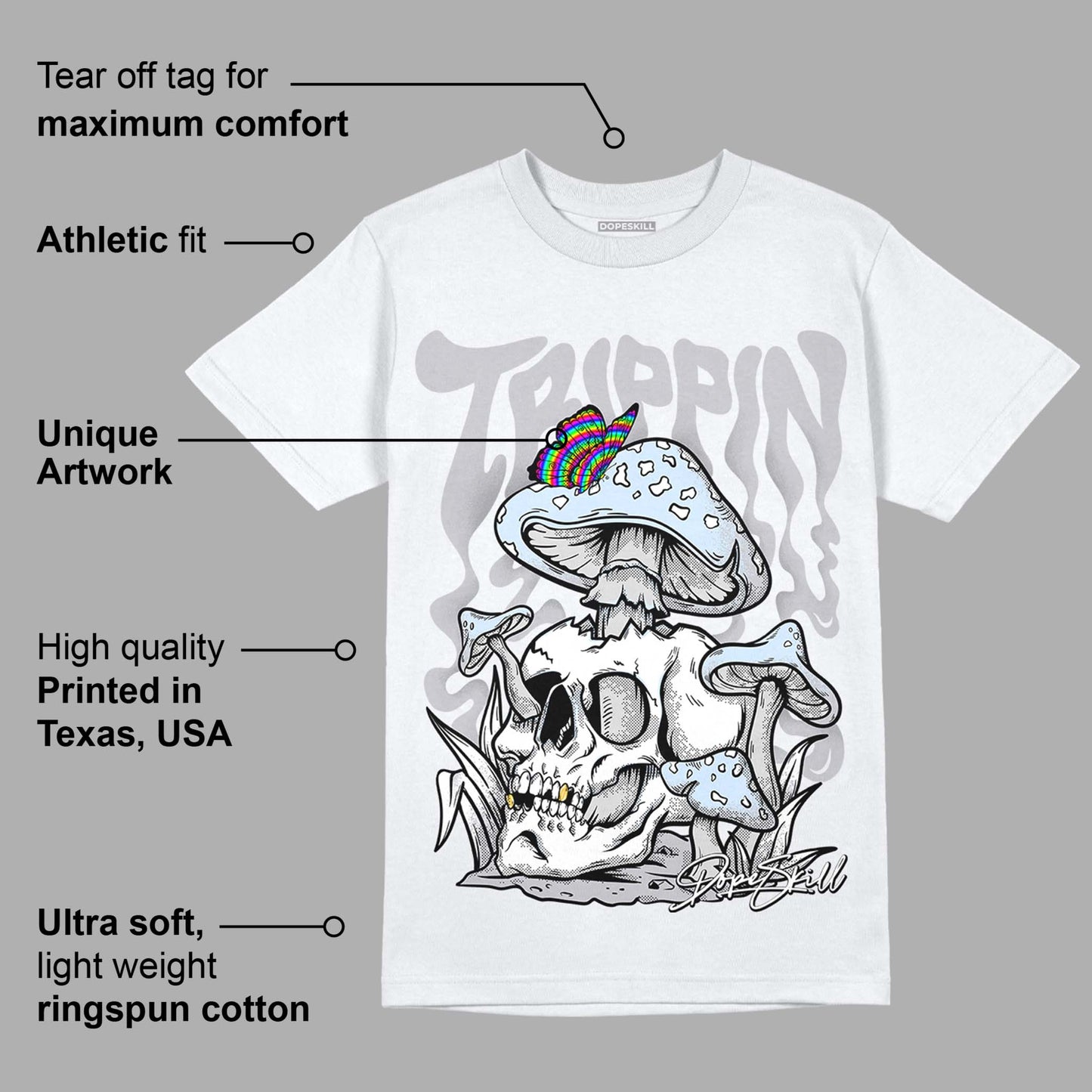 Cement Grey 11s DopeSkill T-Shirt Trippin Graphic
