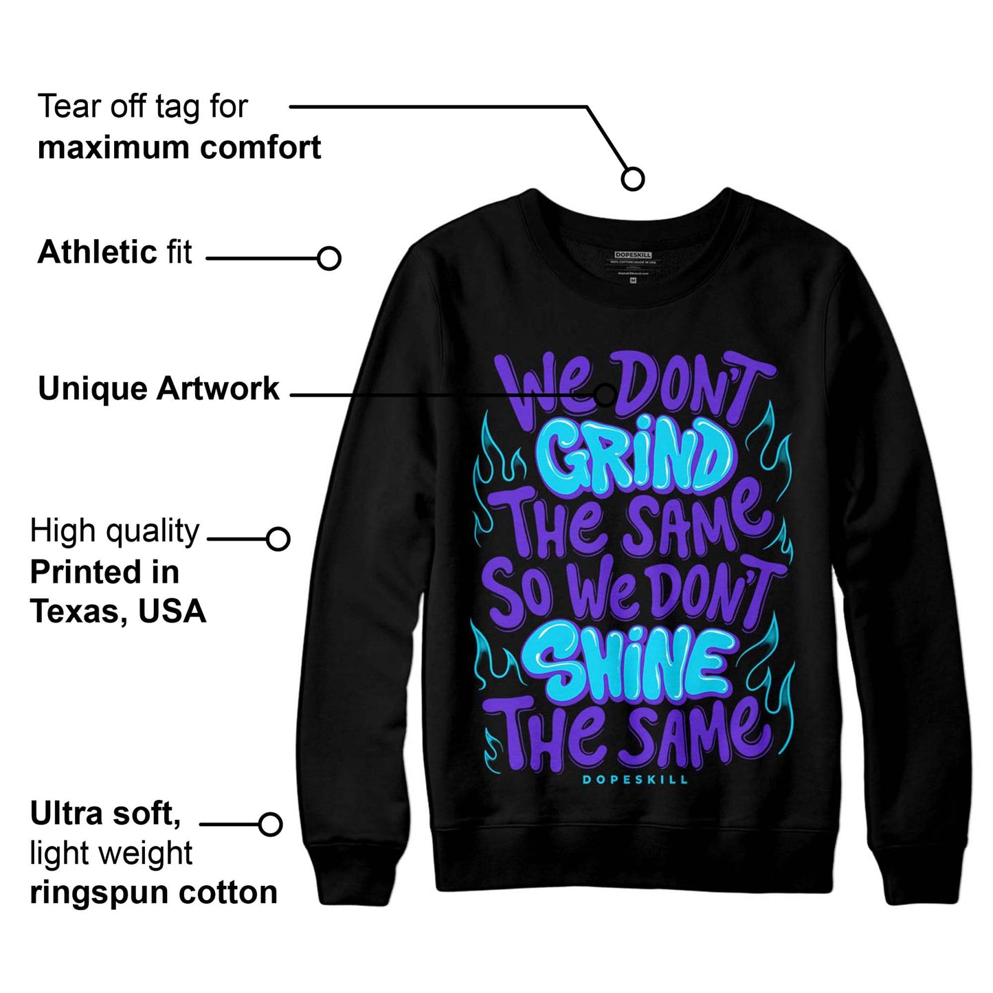 Aqua 6s DopeSkill Sweatshirt Grind Shine Graphic