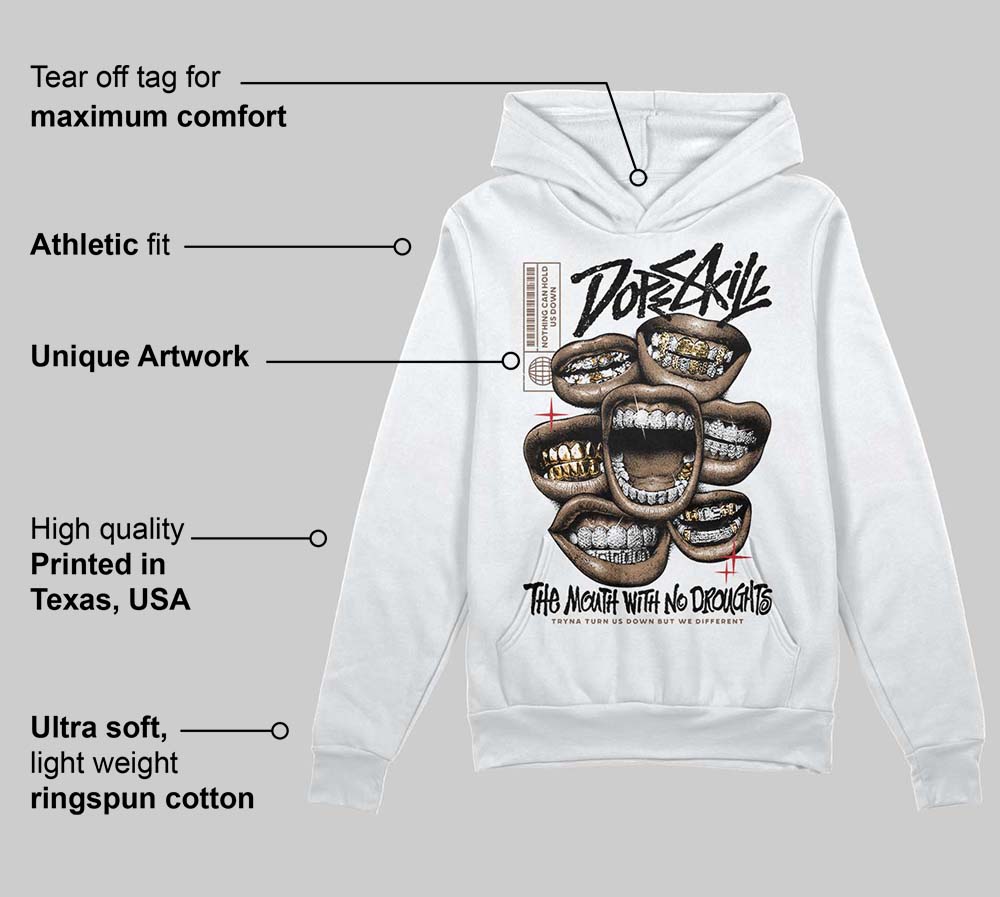 Olive 9s DopeSkill Hoodie Sweatshirt The Mouth With No Droughts Graphic